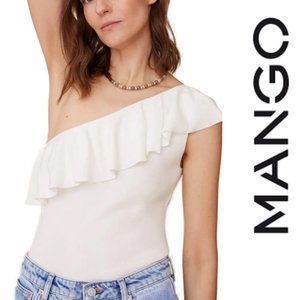 Mango One Shoulder Ruffle Top - NWT!